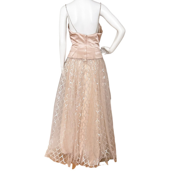 LARALIE VINTAGE PRINCESS BALL GOWN BEADED IN CHAMPAIGN WOMEN SIZE 6/8 - Picture 2 of 13